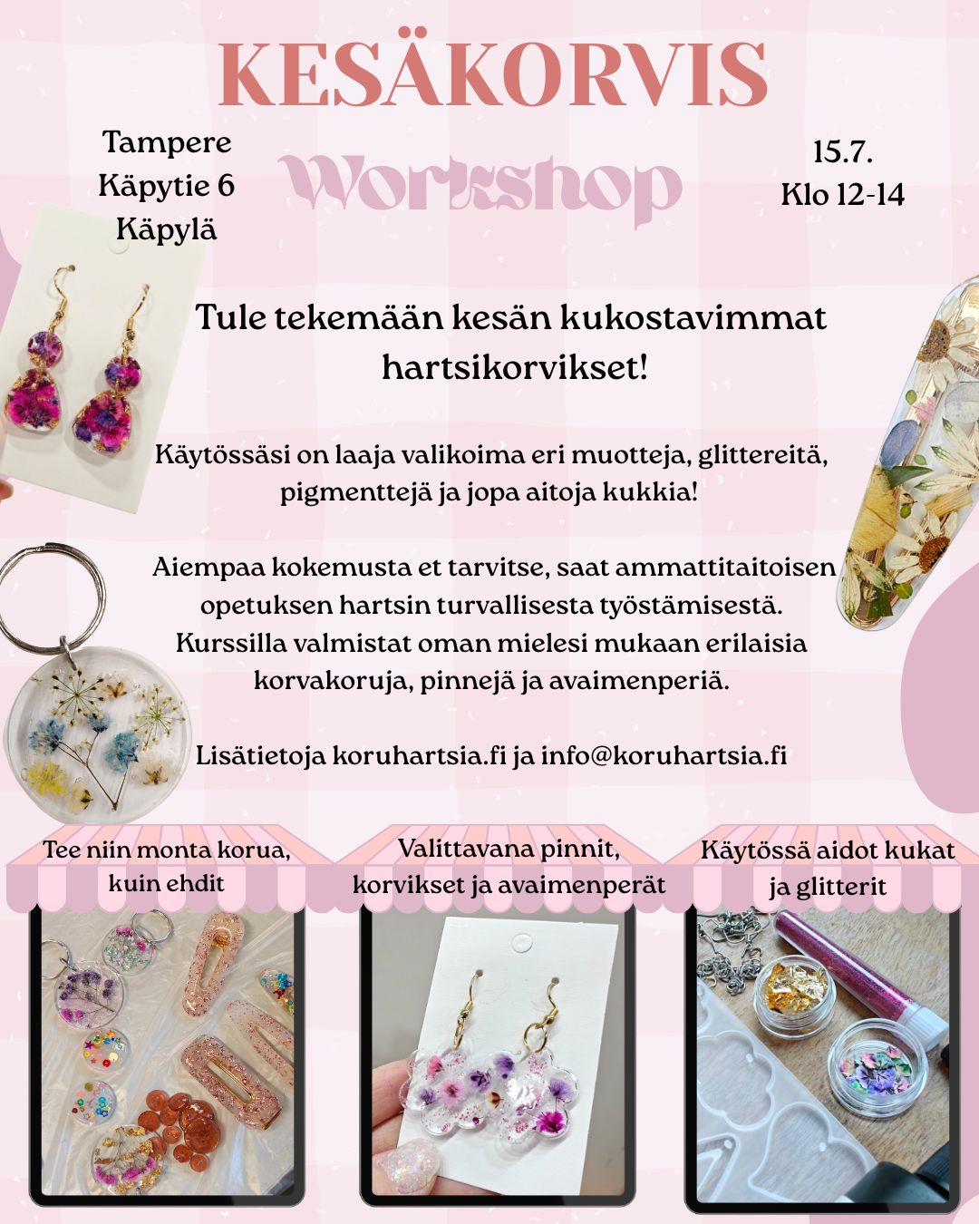Kesäiset korut Workshop 15.7 Tampere