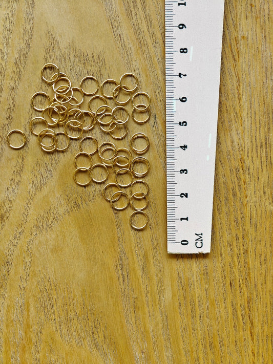 Välirengas 8mm, 24k kullattu kirurginteräs 50 kpl