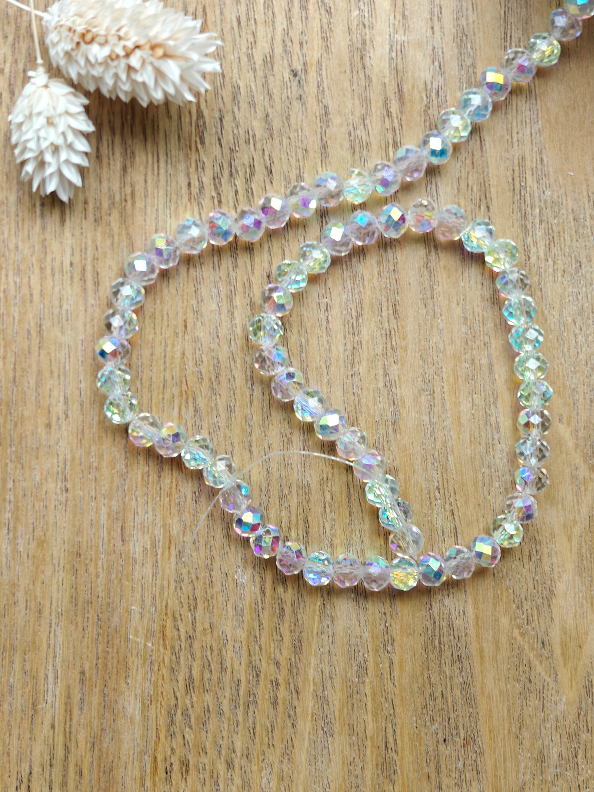 Lasihelmi Rondelle 6mm - Useita sävyjä