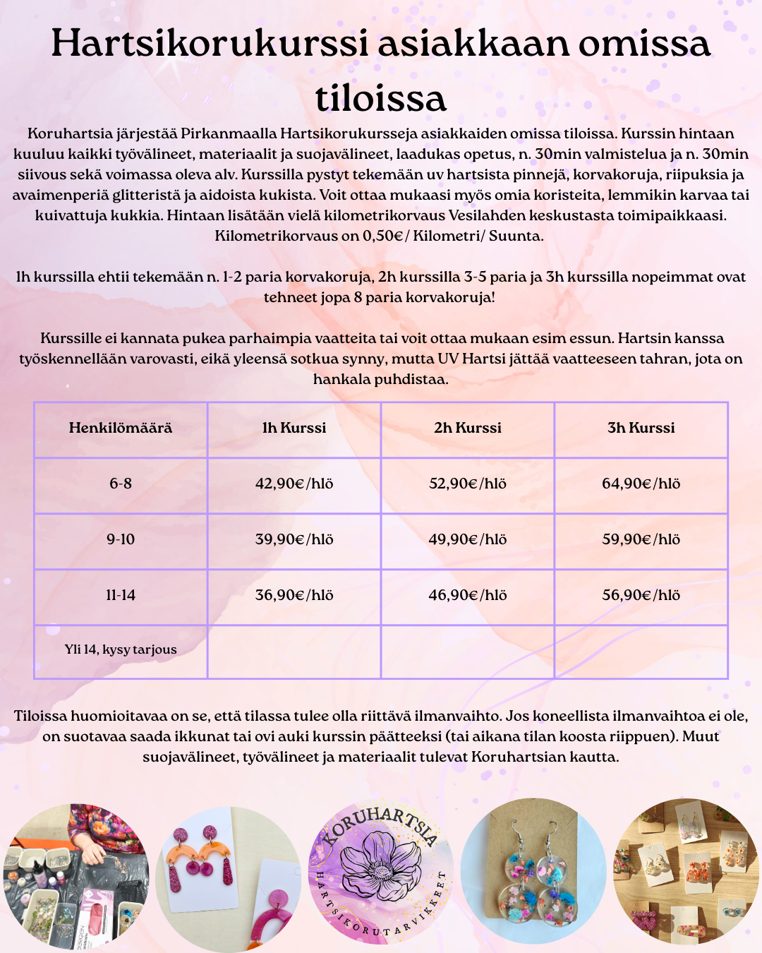 Hartsikorukurssi asiakkaan omissa tiloissa