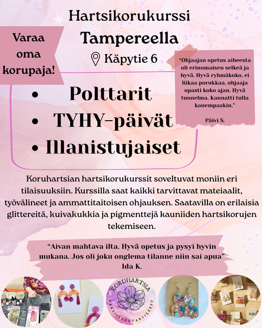 Korupaja tai kurssi tai koruworkshop Tampereella, mainos