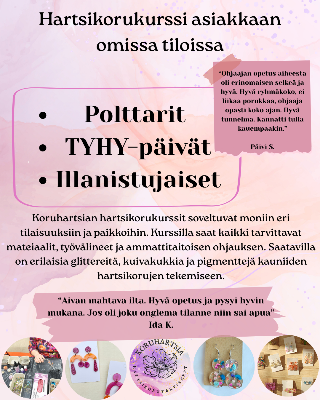 Hartsikorukurssi asiakkaan omissa tiloissa