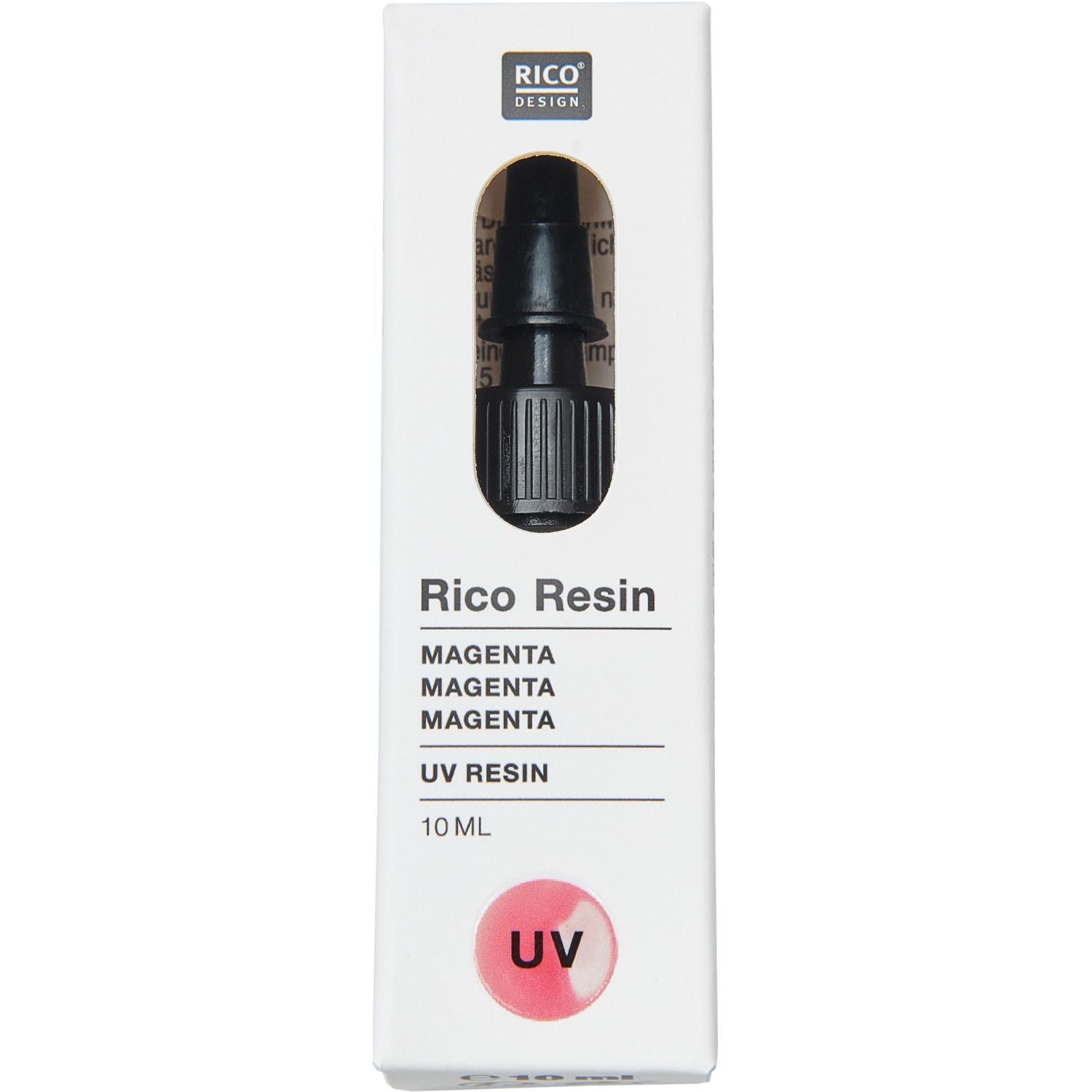Magentan värinen uv hartsi pienessä 10ml pullossa. Käytetään korujen tekemiseen tai pinnoittamiseen