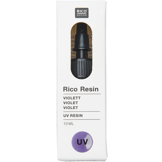Violetin värinen uv hartsi pienessä 10ml pullossa. Käytetään korujen tekemiseen tai pinnoittamiseen